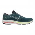 MIZUNO WAVE RIDER 25 SMOKE BLUE/WHITE/NEO LIME FOR MEN'S