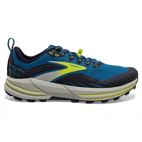 BROOKS CASCADIA 16 MYKONOS BLUE/PEACOT/LIME FOR MEN'S