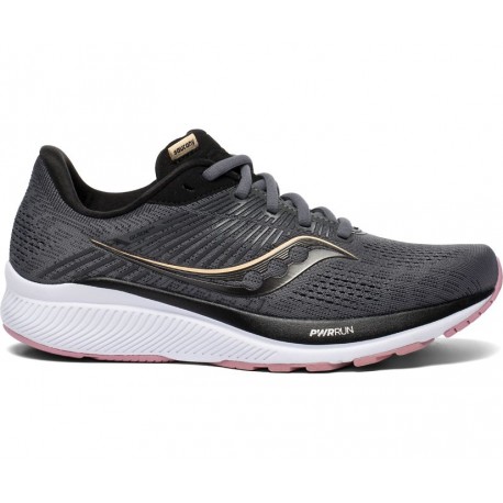 CHAUSSURES SAUCONY GUIDE 14 CHARCOAL/PINK POUR FEMMES