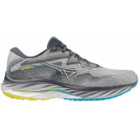 CHAUSSURES MIZUNO WAVE RIDER 27 PBLUE/WHITE/BOLT2NEON POUR HOMMES