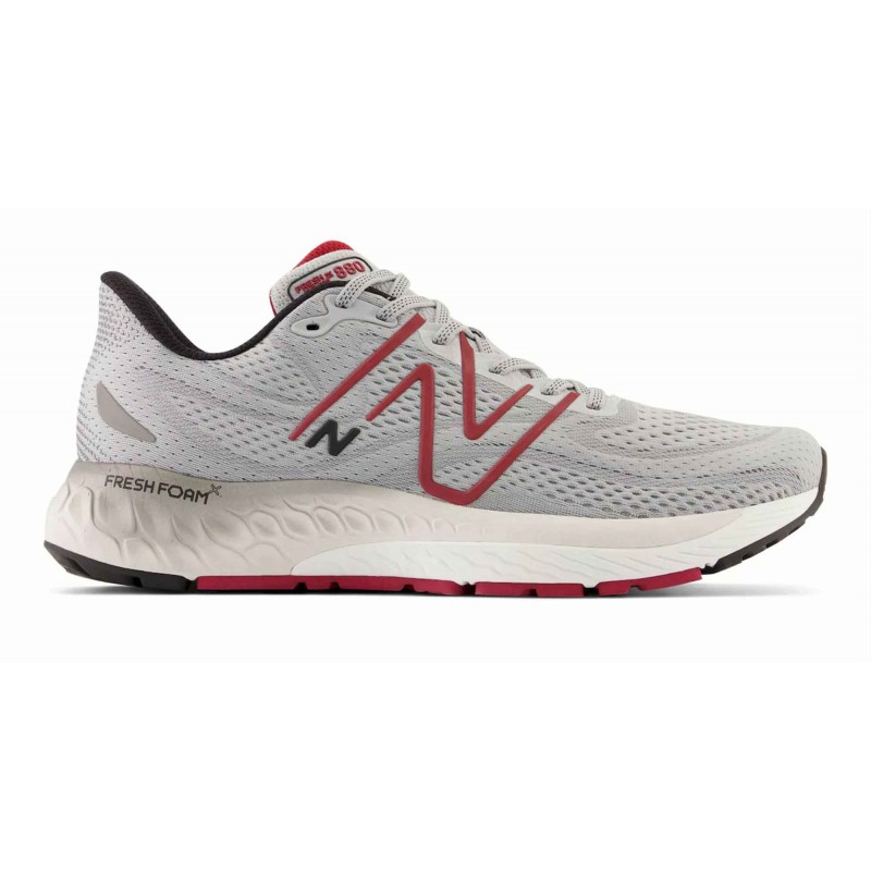 CHAUSSURES NEW BALANCE 880 V13 ALUMINIUM GREY RED POUR HOMMES