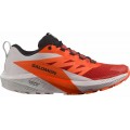 SALOMON SENSE RIDE 5 LUNAR ROCK/SHOKING ORANGE/FIERY RED FOR MEN'S