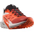 CHAUSSURES SALOMON SENSE RIDE 5 LUNAR ROCK/SHOKING ORANGE/FIERY RED POUR HOMMES