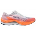 MIZUNO WAVE REBELLION FLASH WHITE/SILVER/LIGHT ORANGE FOR MEN'S