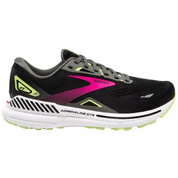 BROOKS ADRENALINE GTS 23 BLACK/GUNMETAL/SHARP GREEN NARROW VERSION FOR WOMEN'S