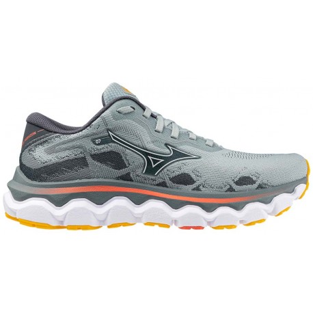 CHAUSSURES MIZUNO WAVE HORIZON 7 GRAY MIST/WHITE/HOT CORAL POUR FEMMES