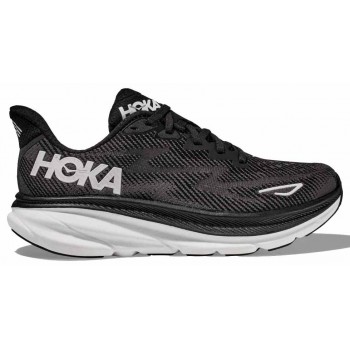 CHAUSSURES HOKA CLIFTON 9 VERSION LARGE BLACK/WHITE POUR FEMMES