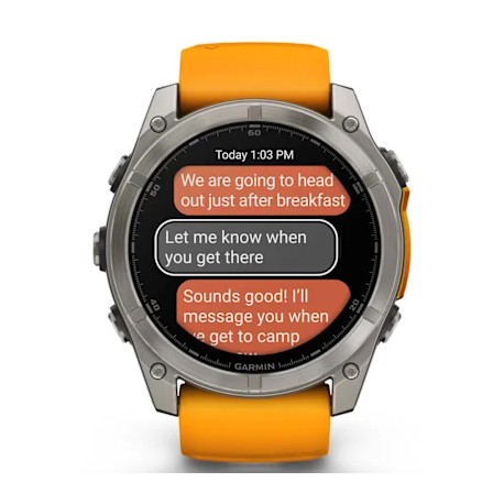 MONTRE GARMIN FENIX 8 51MM AMOLED SAPPHIRE TI/BARE/GRAPHITE/ORANGE UNISEXE