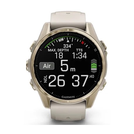 GARMIN FENIX 8 43MM AMOLED SAPPHIRE SOFT GOLD/FOG CRY/DARK SAND UNISEX