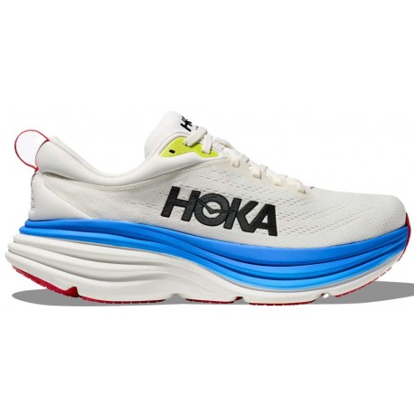 CHAUSSURES HOKA BONDI 8 BLANC/VIRTUAL BLUE POUR HOMMES