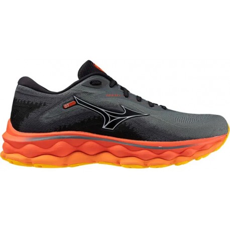 CHAUSSURES MIZUNO WAVE SKY 7 TURBULENCE/NICKEL/HOT CORAL POUR HOMMES