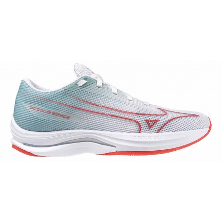 CHAUSSURES MIZUNO WAVE REBELLION SONIC 2 WHITE/CAYENNE/GRAY MIST POUR FEMMES