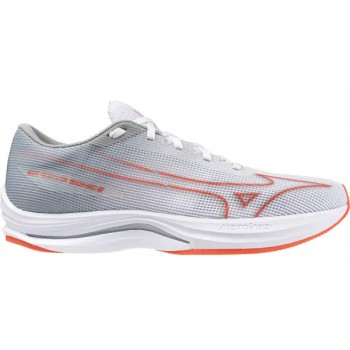 CHAUSSURES MIZUNO WAVE REBELLION SONIC 2 WHITE/HOT CORAL/HARBOR MIST POUR HOMMES