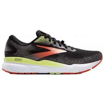 CHAUSSURES BROOKS GHOST 16 GTX BLACK/MANDARIN RED/GREEN POUR HOMMES