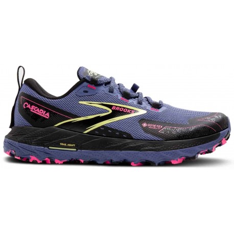 BROOKS CASCADIA 18 GTX GREY BLUE/BLACK/PINK FOR WOMEN'S