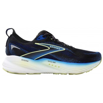 CHAUSSURES BROOKS GLYCERIN 22 BLACK/COBALT/NEO YELLOW POUR HOMMES