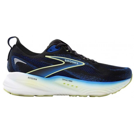 CHAUSSURES BROOKS GLYCERIN 22 BLACK/COBALT/NEO YELLOW POUR HOMMES