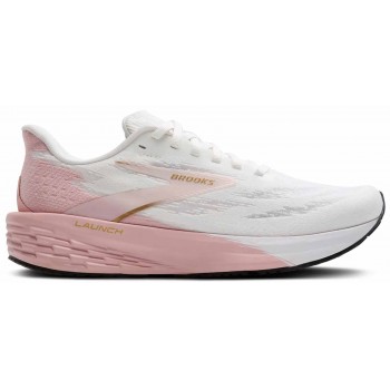 BROOKS LAUNCH 11 WHITE/GOLD/PINK FOR WOMEN'S