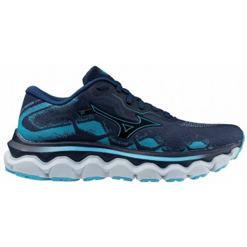 CHAUSSURES MIZUNO WAVE HORIZON 7 PAGEANT BLUE/MERCURY BLUE/PLEIN AIR POUR FEMMES