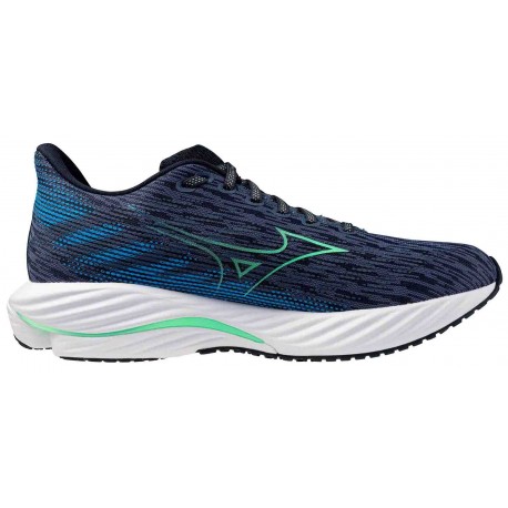 CHAUSSURES MIZUNO WAVE RIDER 28 VINTAGE INDIGO/NEO MINT/FRONTIER BLUE POUR HOMMES