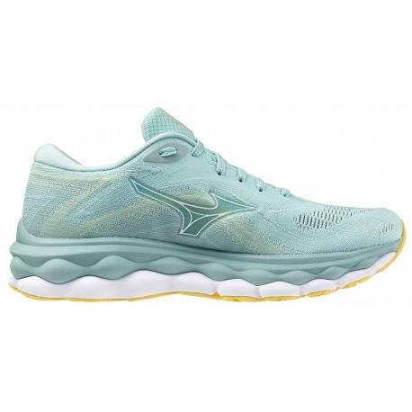 CHAUSSURES MIZUNO WAVE SKY 7 EGGSHELLE BLUE/WHITE/SUNSHINE POUR FEMMES