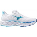 MIZUNO WAVE SKY 8 WHITE/LASER BLUE/MUGEN BLUE FOR WOMEN'S