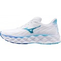 MIZUNO WAVE SKY 8 WHITE/LASER BLUE/MUGEN BLUE FOR WOMEN'S